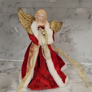 Sears Red and Gold Angel Figurine